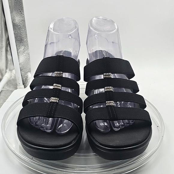Skechers Shoes - I Skechers Women's Black Luxe Foam Sandals Bling RHINESTONE Sz 9